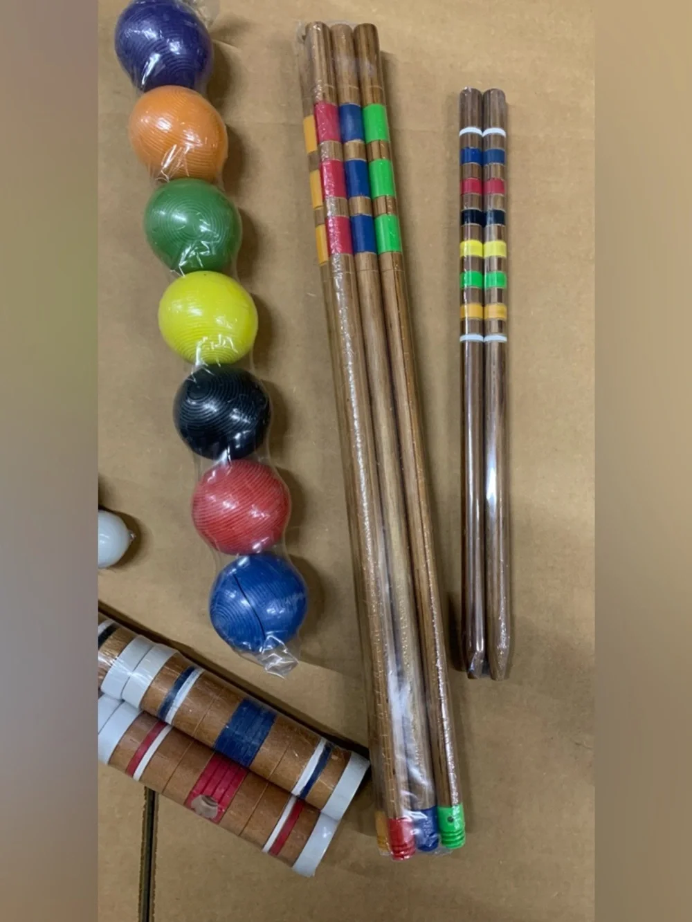 Multi-Color Croquet Ball and Mallet Set - Home Party Supplies
